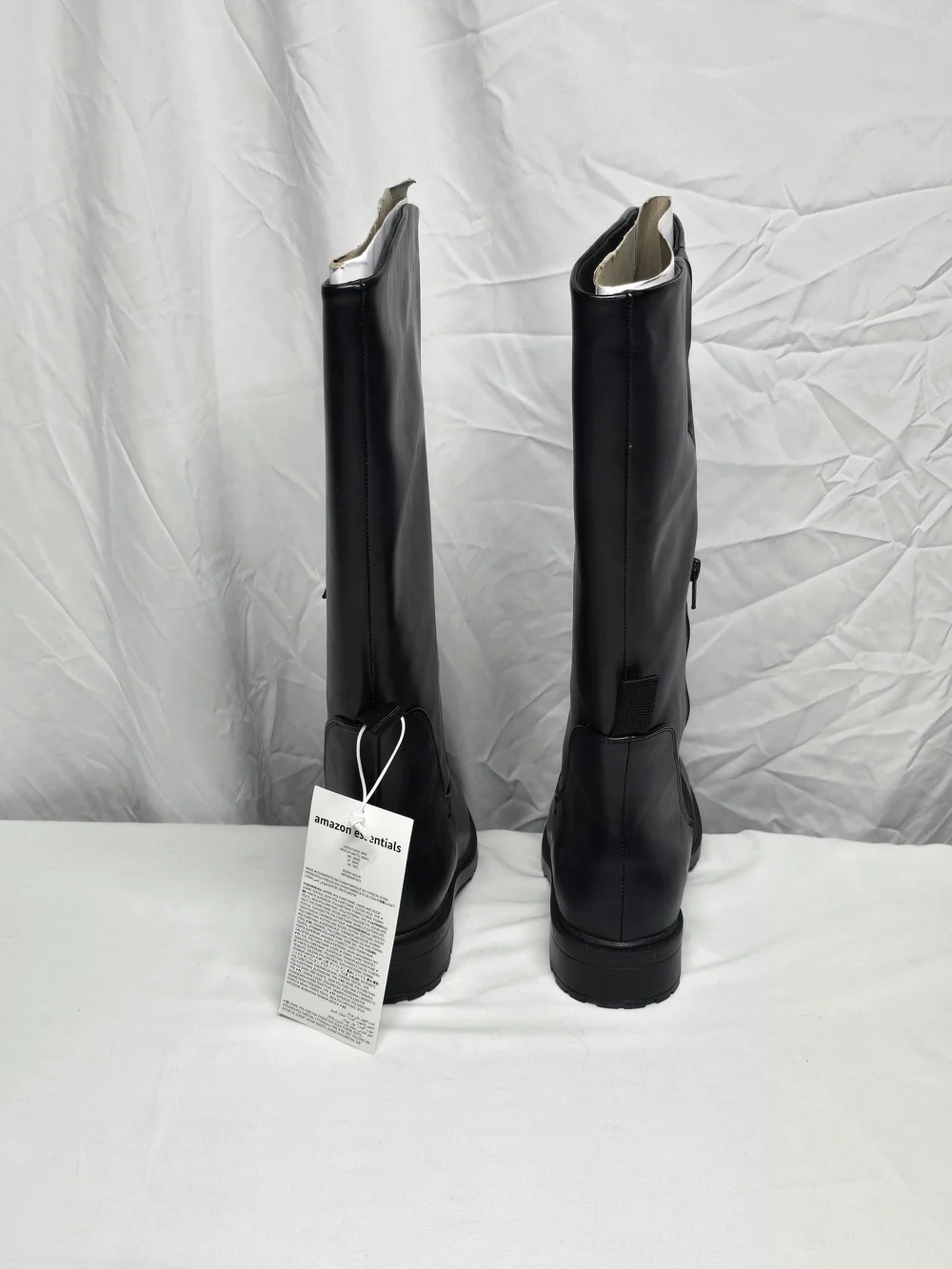 Amazon Essentials Black Wide Calf Knee High Lug Sole Boots Size 9